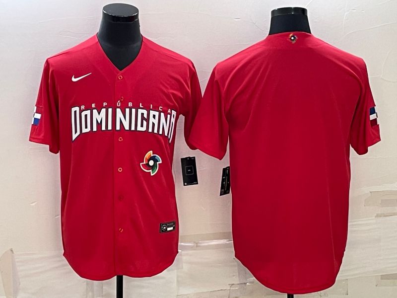 Men 2023 World Cub Dominican Blank Red Nike MLB Jersey1->more jerseys->MLB Jersey